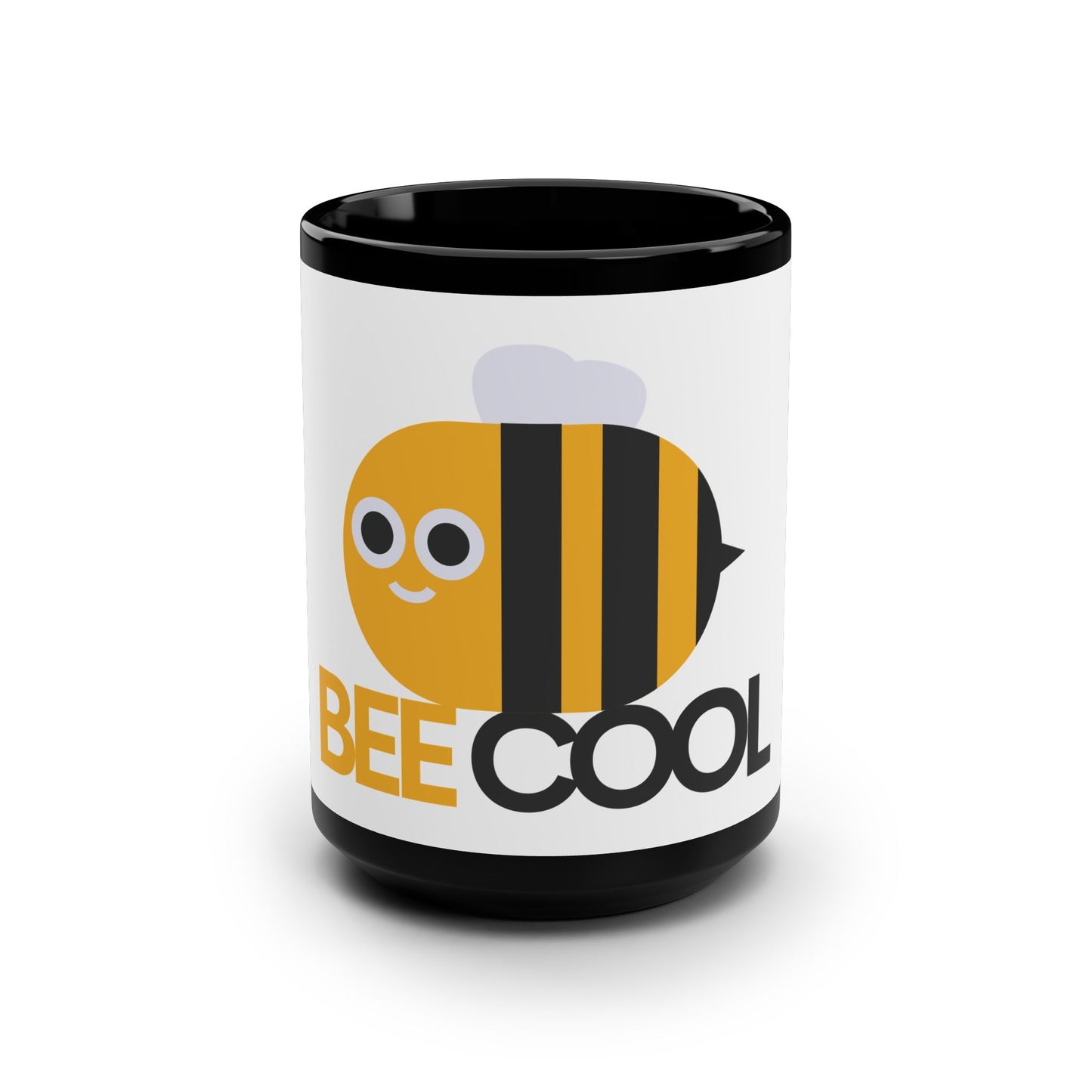 Funny Bee Cool Mug - 15oz Black Coffee Cup for Gifts and Home