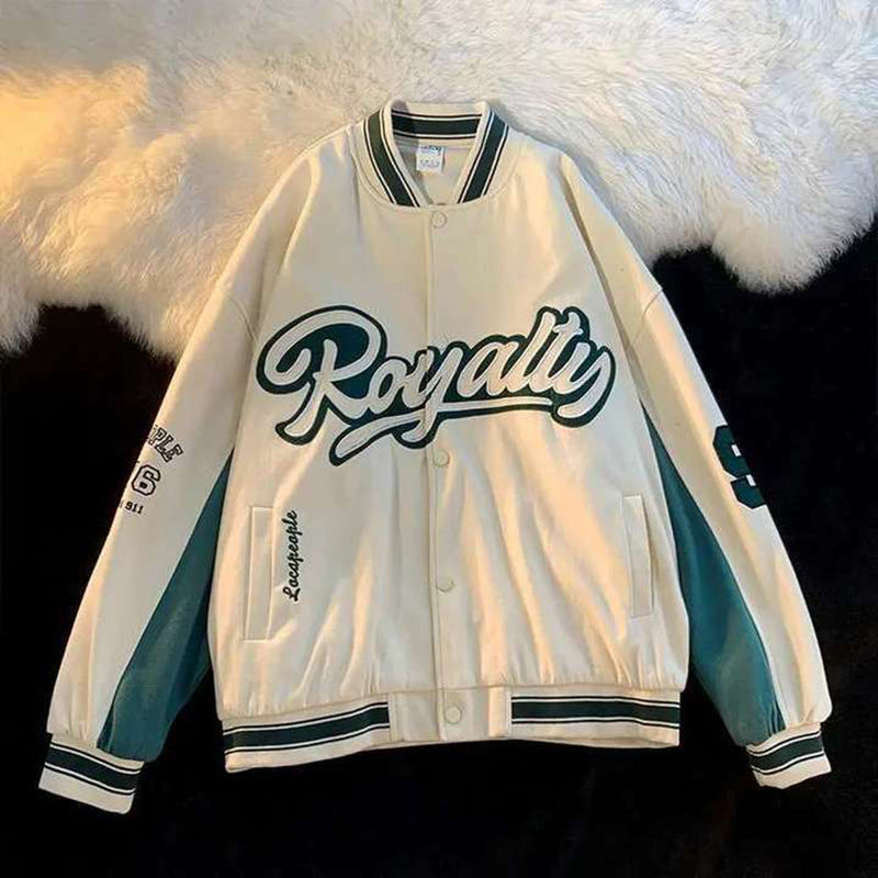 Y2K Streetwear Bomber Jacket Women Fashion Letter Harajuku Korean Coat Oversized Baseball College Uniform